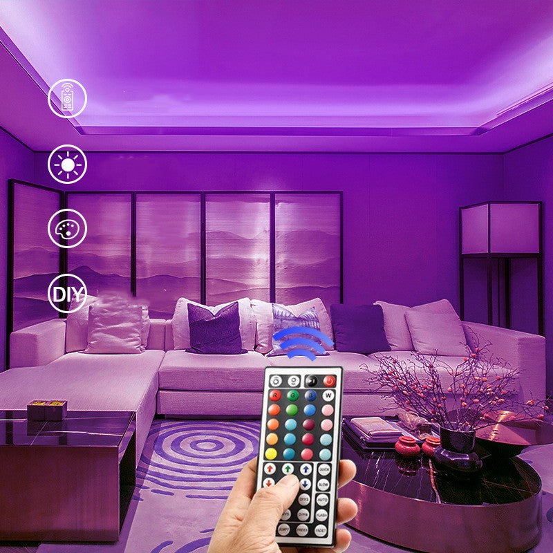 LED Music Sync Light Strip Set, 7 Color RGB Strips, 24V Dimmable ...