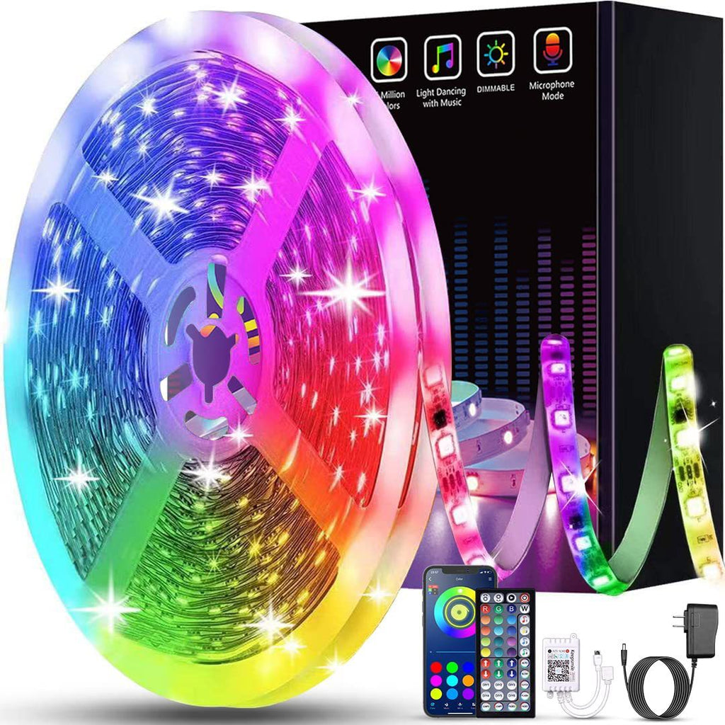 Music Video Led Light LED Music Sync Light Strip Set, 7 Color RGB Strips, 24V Dimmable ...